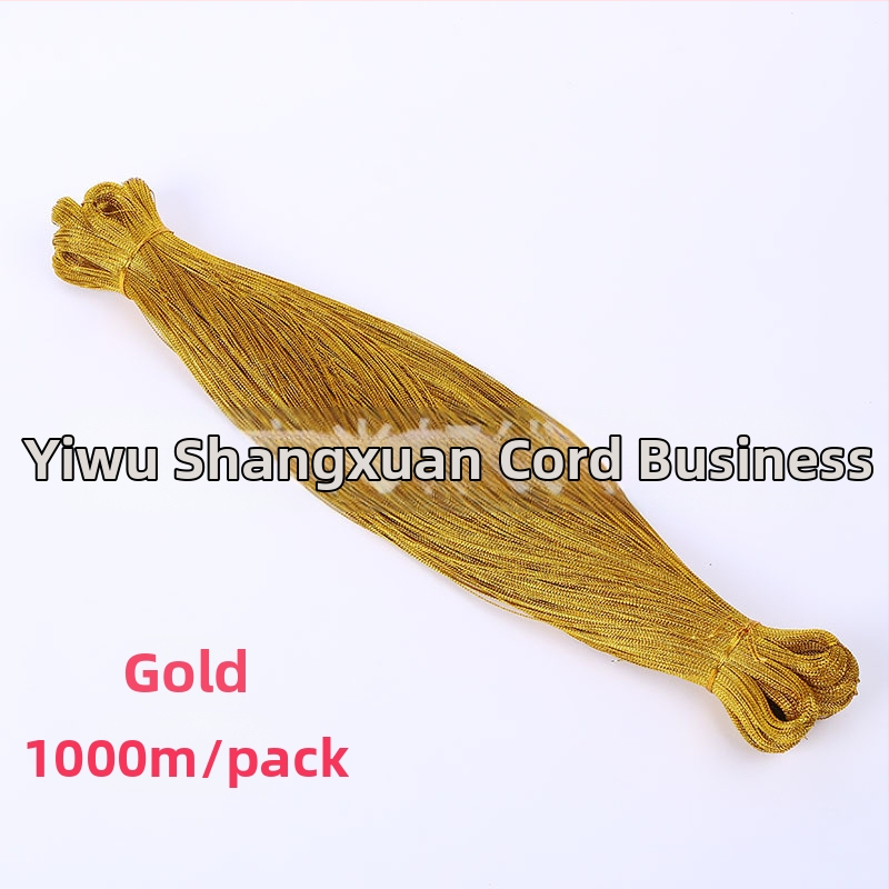 Metalinė siūlė, 8 gijų pluoštas, apvali, poliesteris, skirta pakabinamoms etiketėms ir dovanų įvyniojimui, blizganti