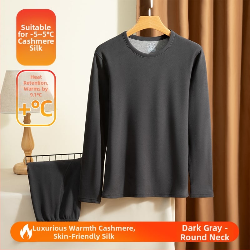 Vīriešu siltā apakšveļas komplekts no kašmira, ārkārtīgi biezs, bezšuvju, puloveris ar slaidu piegriezumu