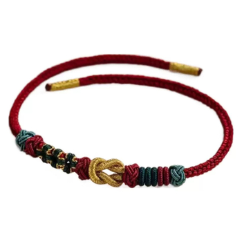 DIY усукана гривна за Коледа с мотив коледно дърво, ръчно плетена, унисекс