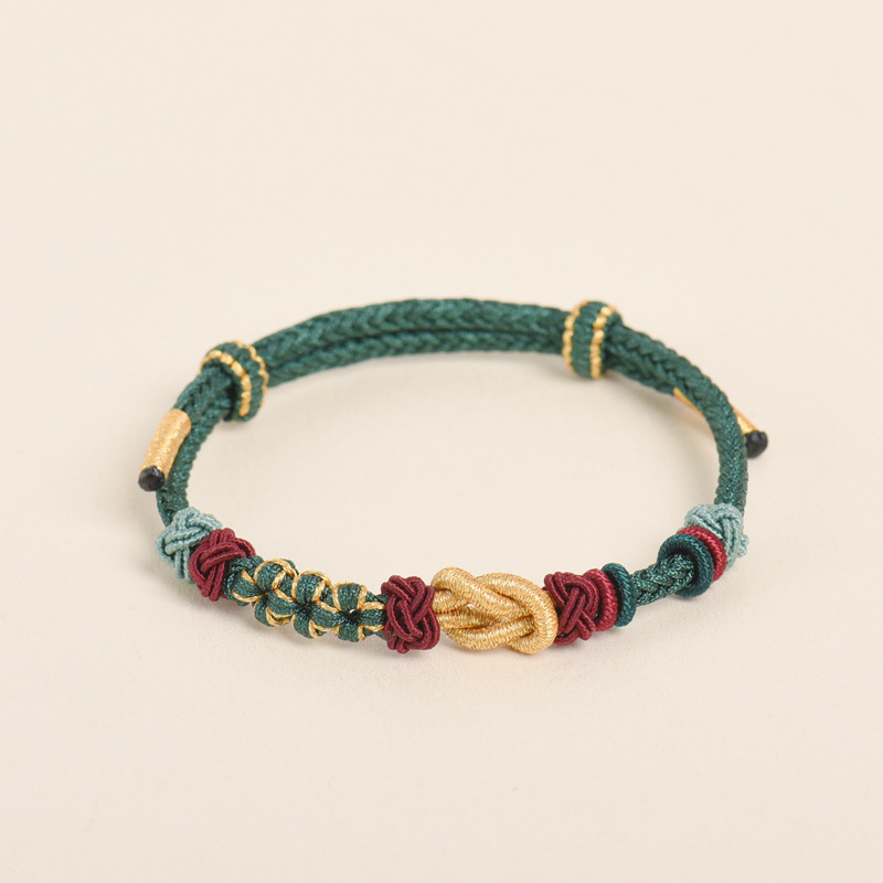 DIY усукана гривна за Коледа с мотив коледно дърво, ръчно плетена, унисекс