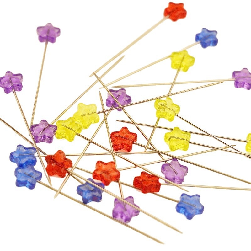 Καρφίτσες με τρισδιάστατο πεντάκτινο αστέρι για χειροποίητα κοσμήματα, λουλούδια και στερέωση περούκας — Jushun; στυλ: κορεατικό, ιαπωνικό, ελαφρύ πολυτελές; Συσκευασία: 100 τεμ/κουτί (270 τεμ/καρτόνι) ή 50 τεμ/κουτί (300 τεμ/καρτόνι); Δοχεία: 1l/2l/3l/5l