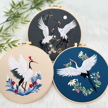 DIY siuvimo rinkinys: Lu siuvinėjimas, nematerialiojo kultūros paveldo, kinų stiliaus 3D audinio siuvinėjimas su paukščio motyvu