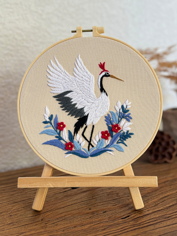 DIY siuvimo rinkinys: Lu siuvinėjimas, nematerialiojo kultūros paveldo, kinų stiliaus 3D audinio siuvinėjimas su paukščio motyvu