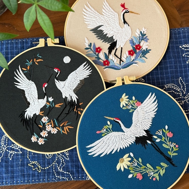 DIY siuvimo rinkinys: Lu siuvinėjimas, nematerialiojo kultūros paveldo, kinų stiliaus 3D audinio siuvinėjimas su paukščio motyvu