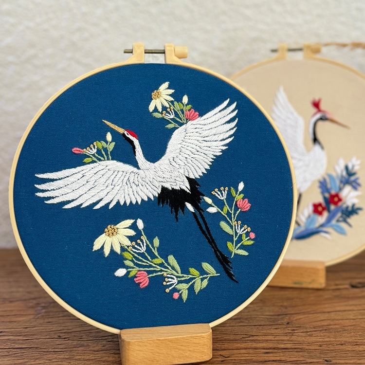 DIY siuvimo rinkinys: Lu siuvinėjimas, nematerialiojo kultūros paveldo, kinų stiliaus 3D audinio siuvinėjimas su paukščio motyvu