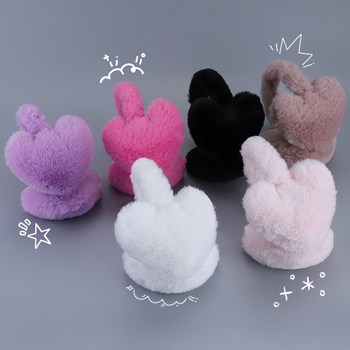 Женски зимни ушни предпазители, плюшени, топли, студоустойчиви, базов минималистичен стил