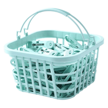 Σετ 30 πλαστικά κλιπ στέγνωσης με καλάθι αποθήκευσης, κατάλληλα για παπλώματα, εσώρουχα, κάλτσες, πουκάμισα και παντελόνια