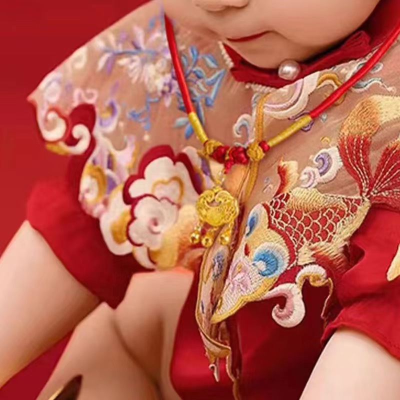 Детска огърлица с ключична верига — унисекс, оригинален дизайн, пролет 2024, произход: Lianyungang, висулка: Друг материал