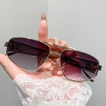 Cat-eye γυαλιά ηλίου για γυναίκες, μεταλλικό πλαίσιο με διπλό γεφύρι, φακοί AC, UV400, μη πολωτικά, πλήρες πλαίσιο, φακοί με καθρέπτη