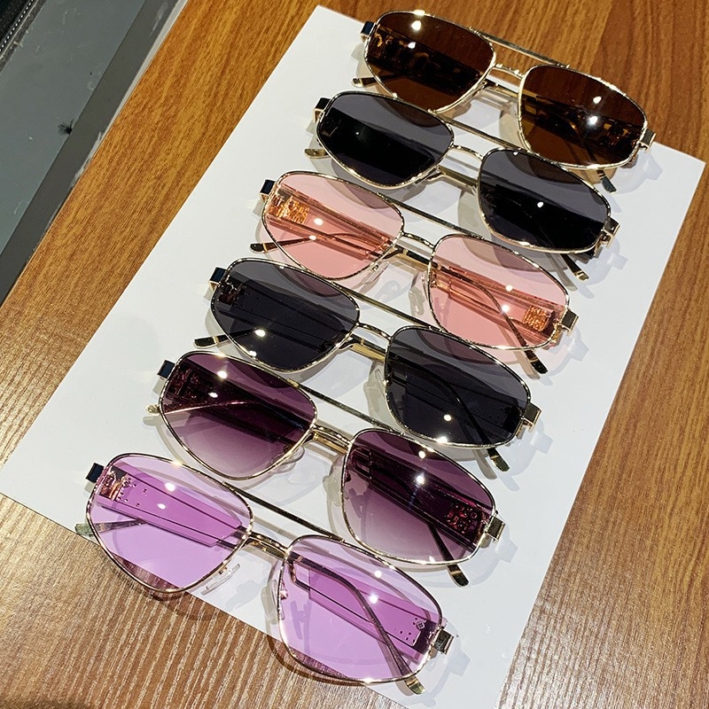 Cat-eye γυαλιά ηλίου για γυναίκες, μεταλλικό πλαίσιο με διπλό γεφύρι, φακοί AC, UV400, μη πολωτικά, πλήρες πλαίσιο, φακοί με καθρέπτη