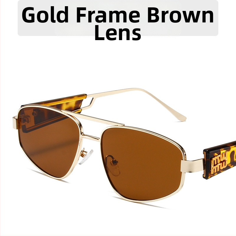 Cat-eye γυαλιά ηλίου για γυναίκες, μεταλλικό πλαίσιο με διπλό γεφύρι, φακοί AC, UV400, μη πολωτικά, πλήρες πλαίσιο, φακοί με καθρέπτη