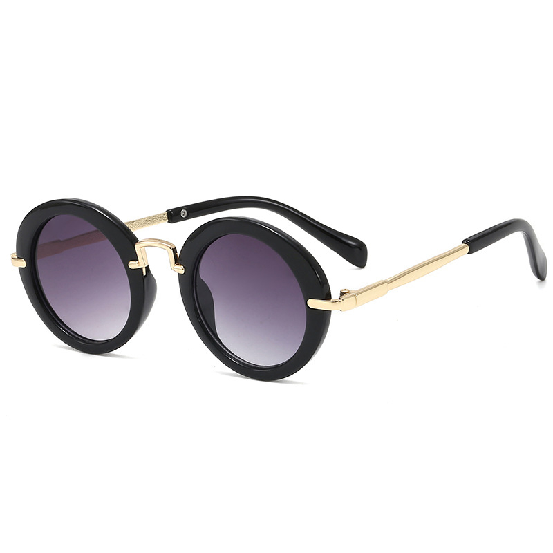 Παιδικά γυαλιά ηλίου με στρογγυλό σκελετό - UV400, μεταλλικός σκελετός, φακοί AC, μη πολωμένα