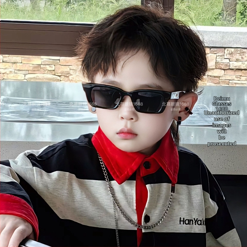 Παιδικά γυαλιά ηλίου, ρετρό ορθογώνιο σχήμα, UV 400, πλήρης σκελετός, φακοί PC, καταγωγή Taizhou