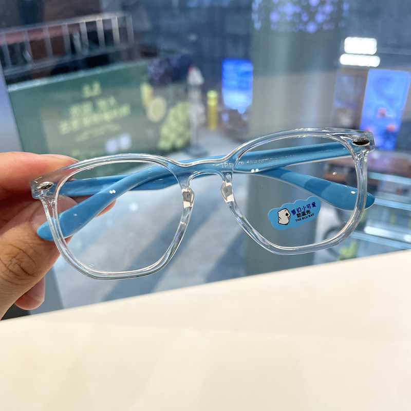 Παιδικά γυαλιά κατά της μπλε ακτινοβολίας, πλαίσιο σιλικόνης, φακοί ρητίνης, τετράγωνο σχήμα, UV400