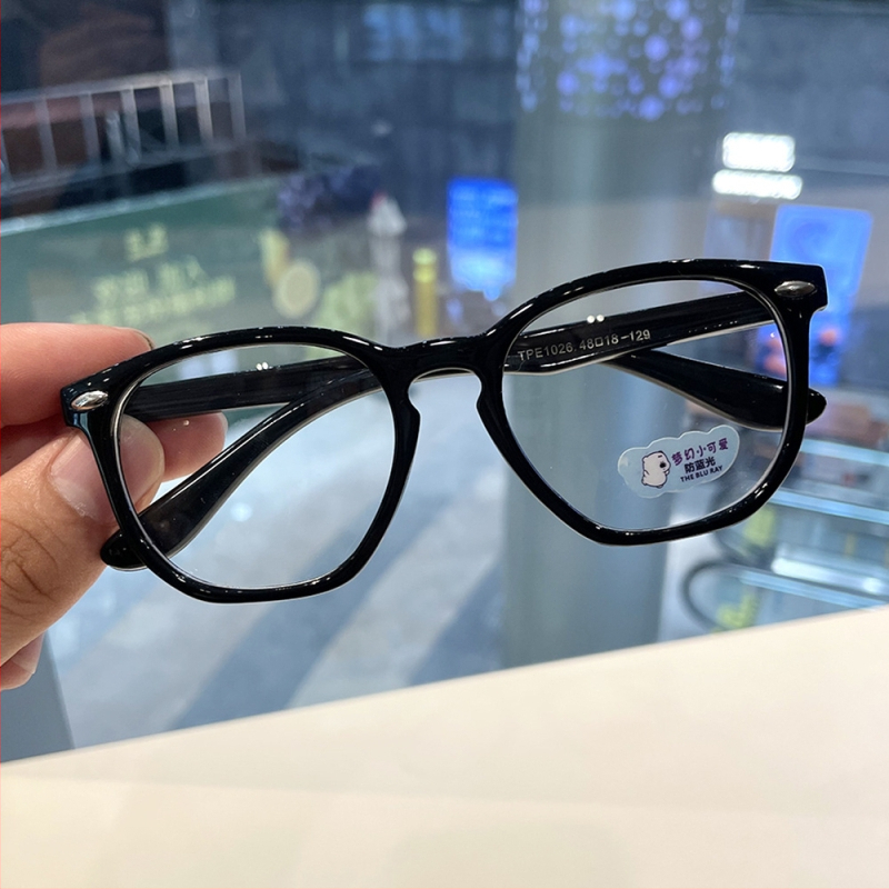 Παιδικά γυαλιά κατά της μπλε ακτινοβολίας, πλαίσιο σιλικόνης, φακοί ρητίνης, τετράγωνο σχήμα, UV400