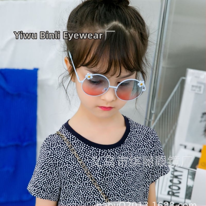 Laste päikeseprillid UV400, mittepolarisatsioon, ümmargune metallraam, täisraam, mudel BQ2046