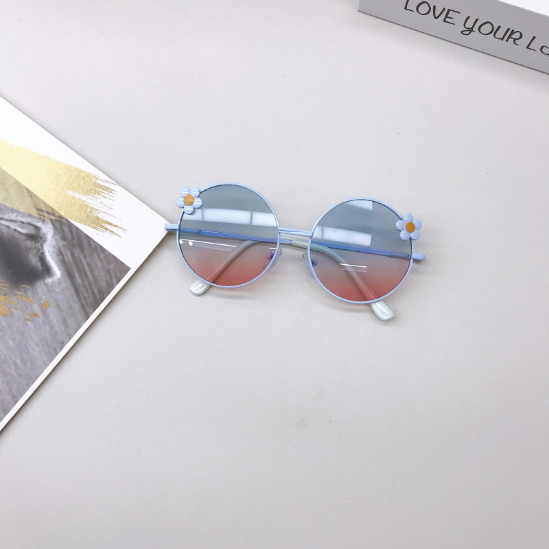 Laste päikeseprillid UV400, mittepolarisatsioon, ümmargune metallraam, täisraam, mudel BQ2046