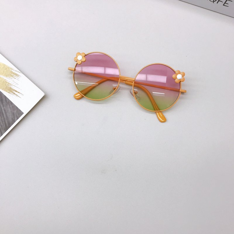 Laste päikeseprillid UV400, mittepolarisatsioon, ümmargune metallraam, täisraam, mudel BQ2046