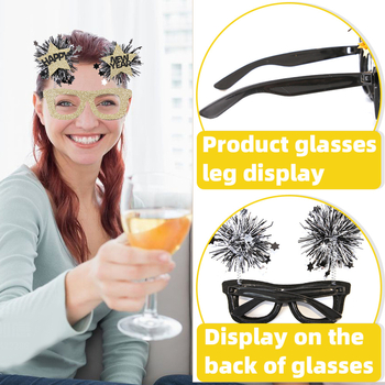 Ochelari decorativi pentru petrecere cu model geometric, ramă din plastic, execuție semi-manuală și semi-automatizată, personalizare disponibilă