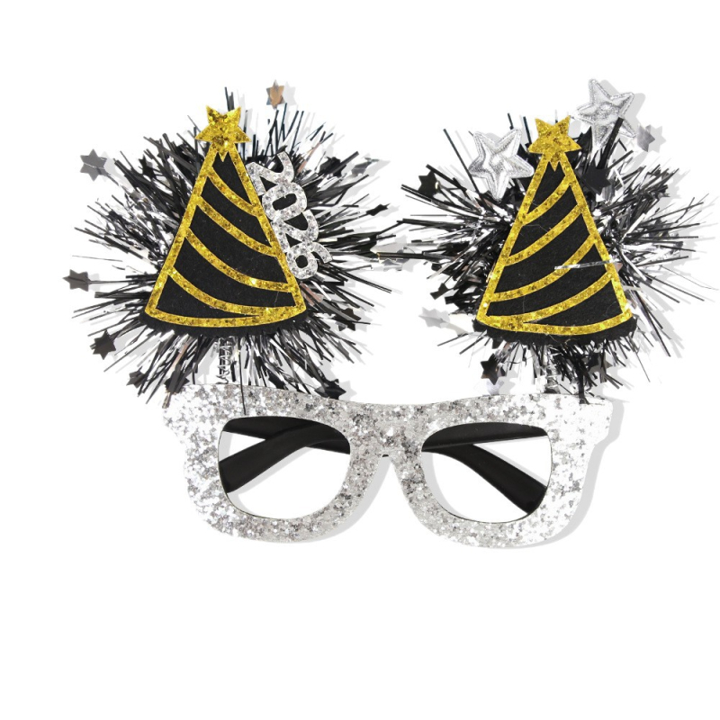 Ochelari decorativi pentru petrecere cu model geometric, ramă din plastic, execuție semi-manuală și semi-automatizată, personalizare disponibilă