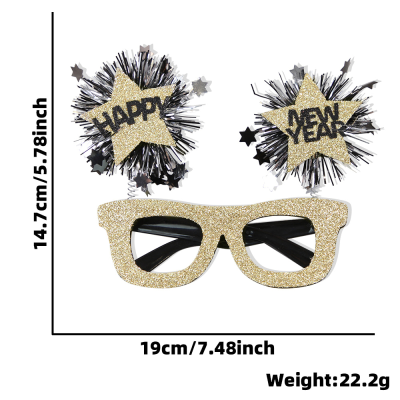 Ochelari decorativi pentru petrecere cu model geometric, ramă din plastic, execuție semi-manuală și semi-automatizată, personalizare disponibilă