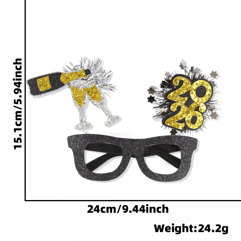 Ochelari decorativi pentru petrecere cu model geometric, ramă din plastic, execuție semi-manuală și semi-automatizată, personalizare disponibilă