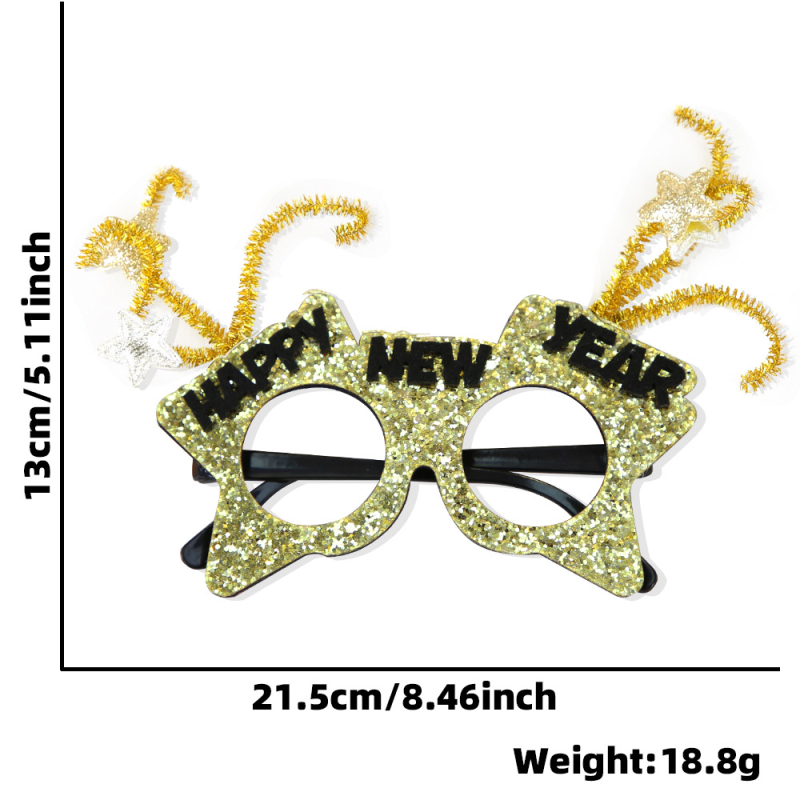 Ochelari decorativi pentru petrecere cu model geometric, ramă din plastic, execuție semi-manuală și semi-automatizată, personalizare disponibilă