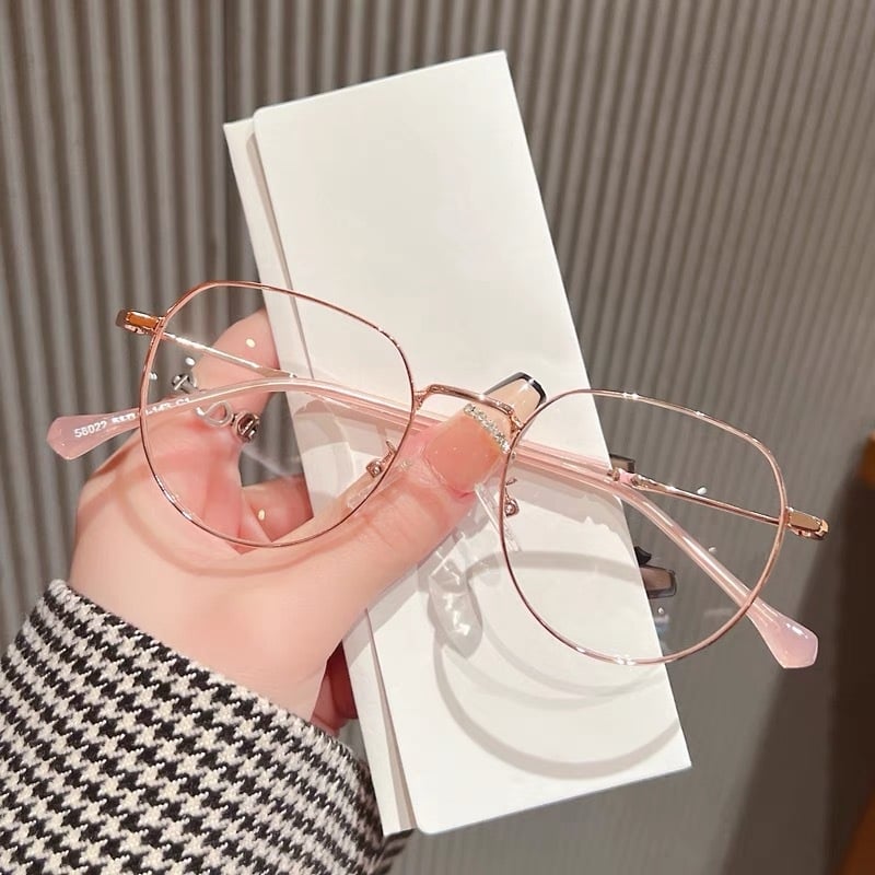 Naočale za čitanje s metalnim punim okvirom, kružni vintage stil, PC leće protiv plavog svjetla, izdanje jesen 2024