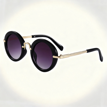 Παιδικά γυαλιά ηλίου με κυκλικό σκελετό, UV400 προστασία, φακοί PC, πλήρης σκελετός, για παιδιά 6–12 ετών