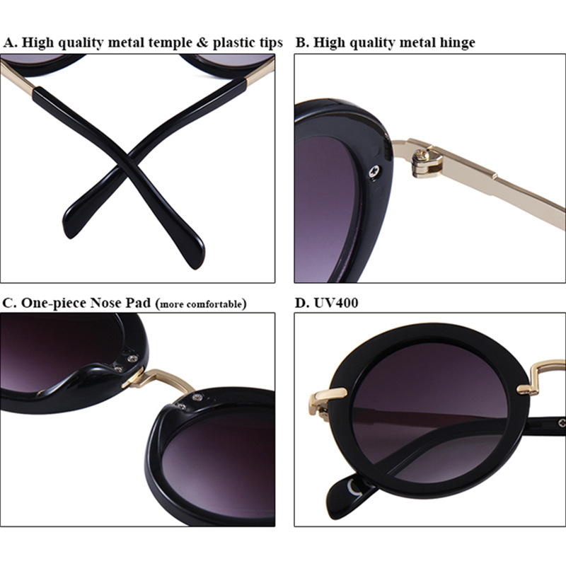 Παιδικά γυαλιά ηλίου με κυκλικό σκελετό, UV400 προστασία, φακοί PC, πλήρης σκελετός, για παιδιά 6–12 ετών