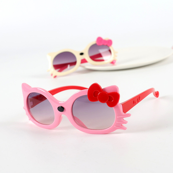 Παιδικά γυαλιά ηλίου με σχήμα γάτας και φιόγκο, UV400, πλήρης PC σκελετός και φακοί, 80% διαπερατότητα ορατού φωτός