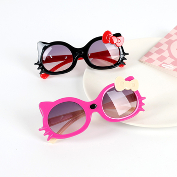 Παιδικά γυαλιά ηλίου με σχήμα γάτας και φιόγκο, UV400, πλήρης PC σκελετός και φακοί, 80% διαπερατότητα ορατού φωτός