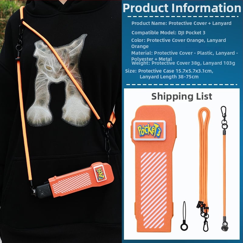 kipye Carcasă de protecție cu capac rotativ pentru DJI Pocket 3 — accesoriu pentru husă corp cameră; Brand kipye; Compatibil cu DJI Pocket 3