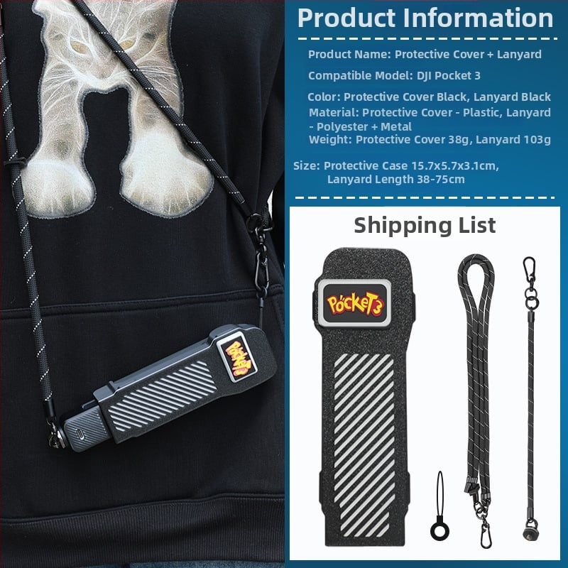 kipye Carcasă de protecție cu capac rotativ pentru DJI Pocket 3 — accesoriu pentru husă corp cameră; Brand kipye; Compatibil cu DJI Pocket 3