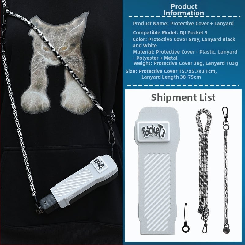 kipye Carcasă de protecție cu capac rotativ pentru DJI Pocket 3 — accesoriu pentru husă corp cameră; Brand kipye; Compatibil cu DJI Pocket 3