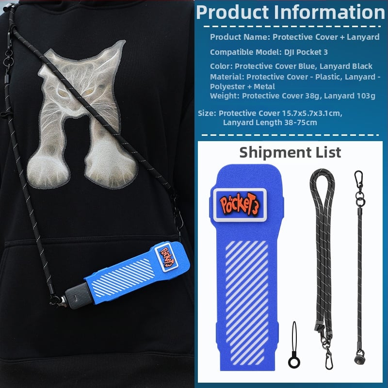 kipye Carcasă de protecție cu capac rotativ pentru DJI Pocket 3 — accesoriu pentru husă corp cameră; Brand kipye; Compatibil cu DJI Pocket 3