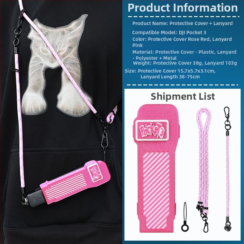 kipye Carcasă de protecție cu capac rotativ pentru DJI Pocket 3 — accesoriu pentru husă corp cameră; Brand kipye; Compatibil cu DJI Pocket 3