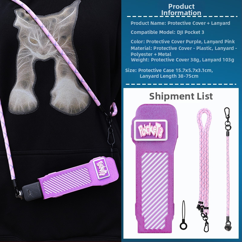 kipye Carcasă de protecție cu capac rotativ pentru DJI Pocket 3 — accesoriu pentru husă corp cameră; Brand kipye; Compatibil cu DJI Pocket 3