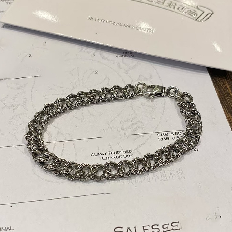 Медна гривна с кръст и зар, унисекс, хип-хоп стил, пролет 2024