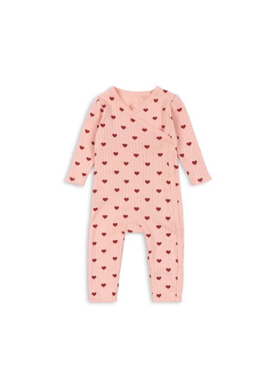 Bebi pamukasti kombinezon s jahodnim printom, nordijski stil, unisex, dugi rukavi, za bebe i djecu 80–100 cm, prednje zatvaranje