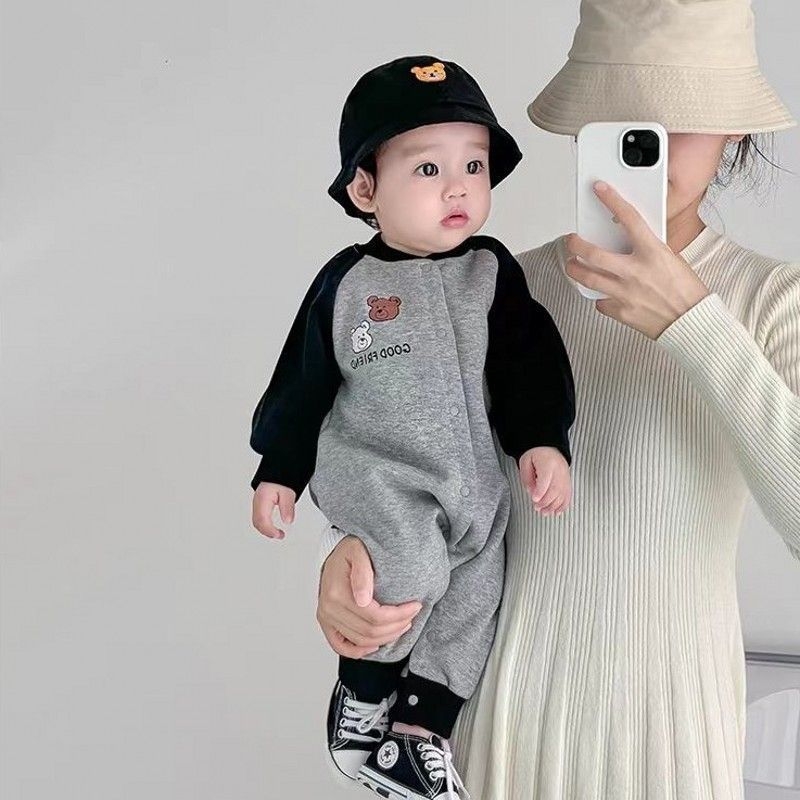 Бебешки гащеризон-ромпер с качулка - Corduroy, Rabbit Fur 95%+, дълги ръкави, пролет (Качулка, Новородени, Пролет, Тънък, Rabbit Fur 95%)