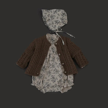 Бебешки памучен гащеризон с дълги ръкави, унисекс, без качулка, скрито закопчаване, 100% памук