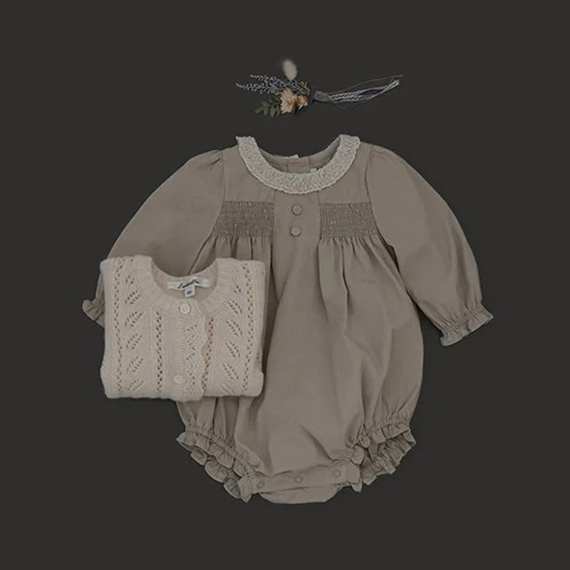 Бебешки памучен гащеризон с дълги ръкави, унисекс, без качулка, скрито закопчаване, 100% памук