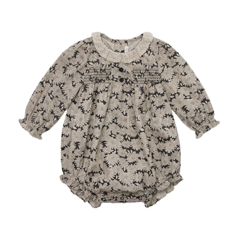 Бебешки памучен гащеризон с дълги ръкави, унисекс, без качулка, скрито закопчаване, 100% памук