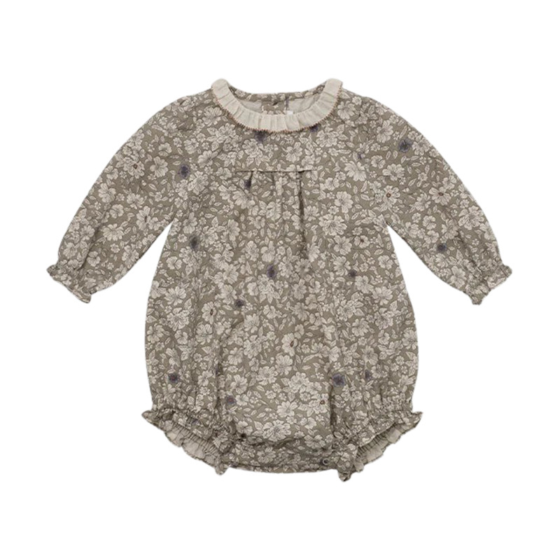 Бебешки памучен гащеризон с дълги ръкави, унисекс, без качулка, скрито закопчаване, 100% памук