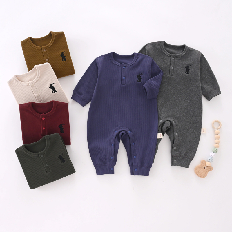 Гащеризон за бебета и малки деца, дълъг ръкав, унисекс, полиестерова материя, скрито закопчаване, подходящ за зима и есен