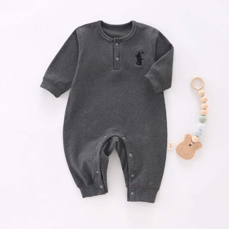 Гащеризон за бебета и малки деца, дълъг ръкав, унисекс, полиестерова материя, скрито закопчаване, подходящ за зима и есен