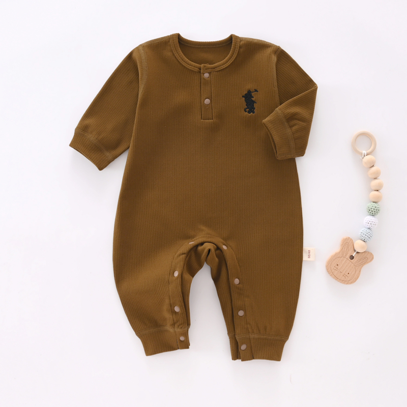 Гащеризон за бебета и малки деца, дълъг ръкав, унисекс, полиестерова материя, скрито закопчаване, подходящ за зима и есен