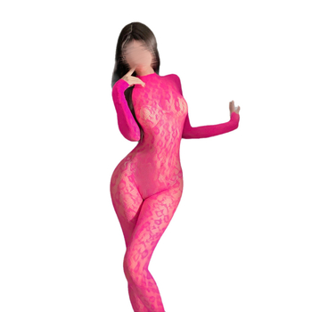 Női hálószövetes body nyitott hátsóval, jacquard, poliészter anyag