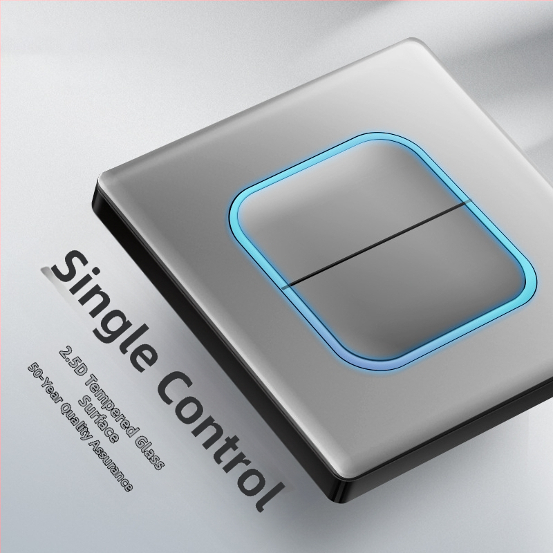 Priză USB ascunsă cu întrerupător din sticlă temperată, tip 86, LED, montaj 60x60 mm, contacte din bronz tin-fosfor